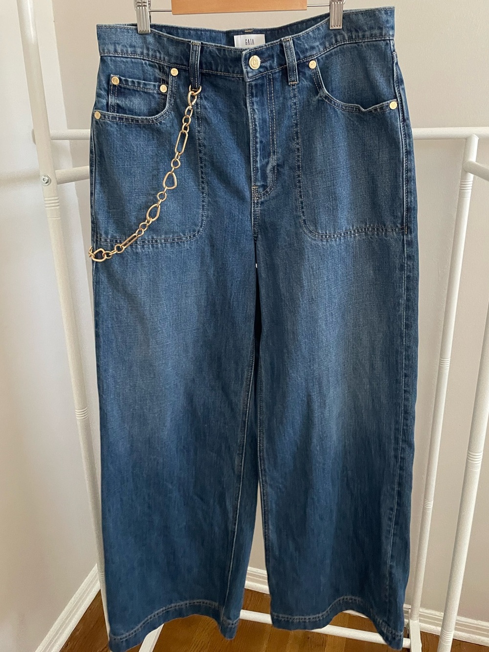 GAP x Cult Gaia High Rise Stride Chain Jeans - Size 30/10
